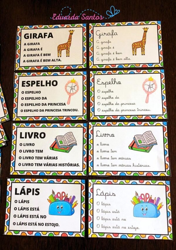 FICHAS DE LEITURA - LETRA BASTÃO E CURSIVA - Imagem 3