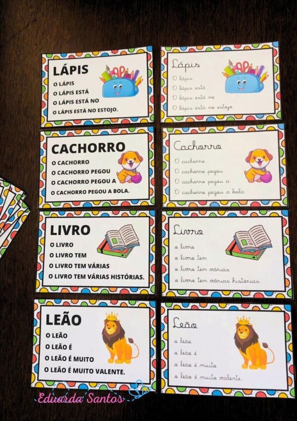 FICHAS DE LEITURA - LETRA BASTÃO E CURSIVA - Imagem 2