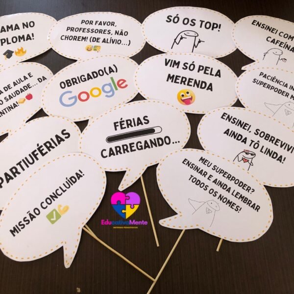 Plaquinhas Divertidas para a Aula da Saudade