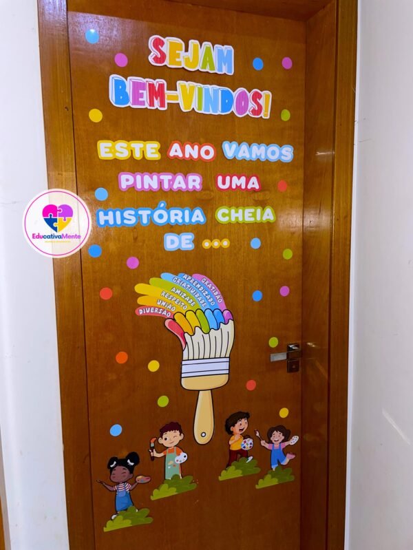 Painel Bem-Vindos - Pintando Novos Começos - VERSÃO PARA PORTA - Imagem 7