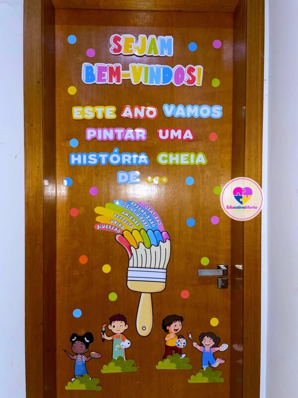 Painel Bem-Vindos - Pintando Novos Começos - VERSÃO PARA PORTA - Imagem 6