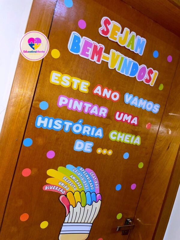 Painel Bem-Vindos - Pintando Novos Começos - VERSÃO PARA PORTA - Imagem 5