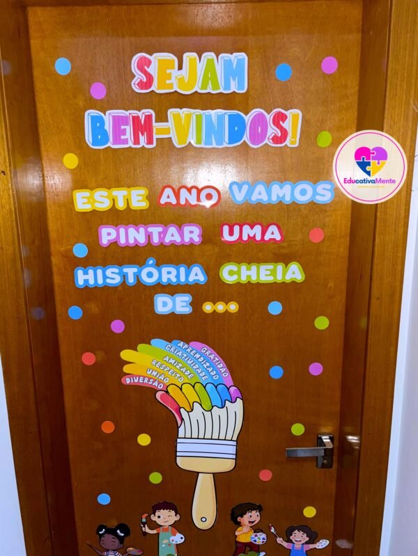Painel Bem-Vindos - Pintando Novos Começos - VERSÃO PARA PORTA - Imagem 2